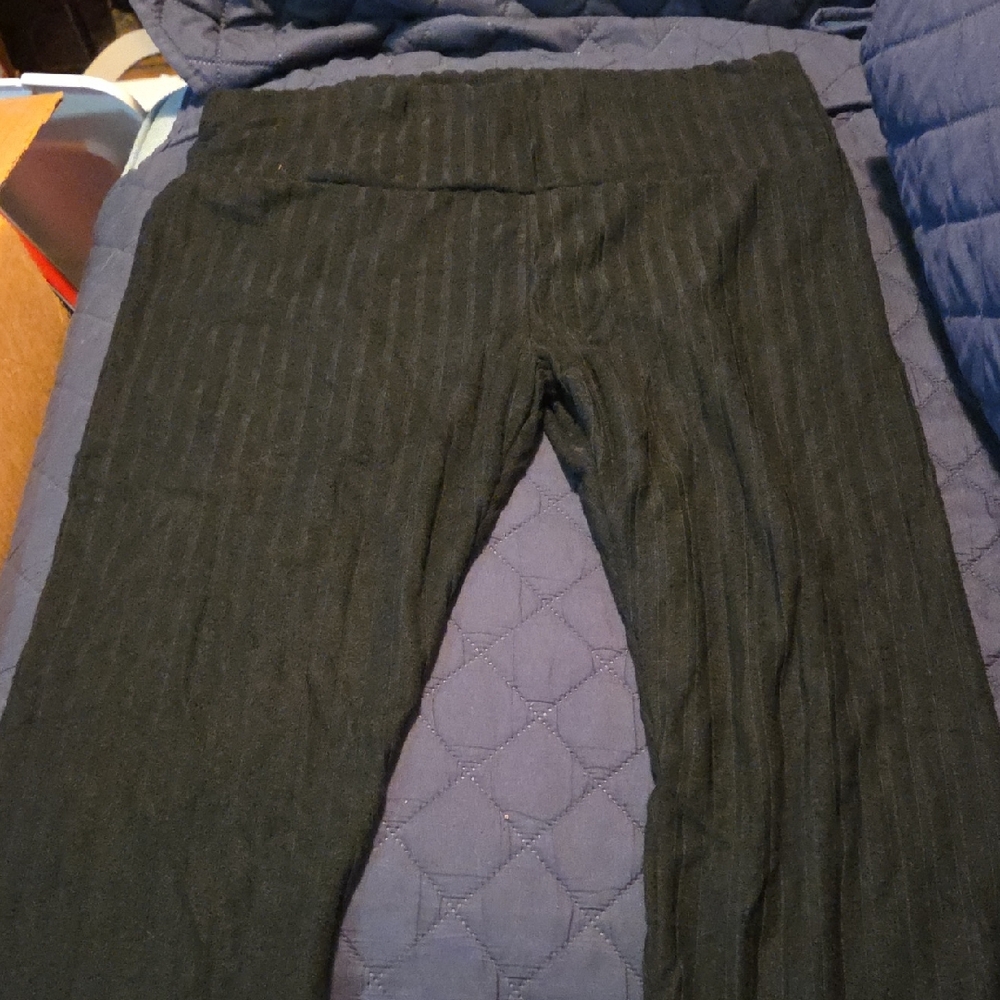 Black Pinstripe Yoga Pants